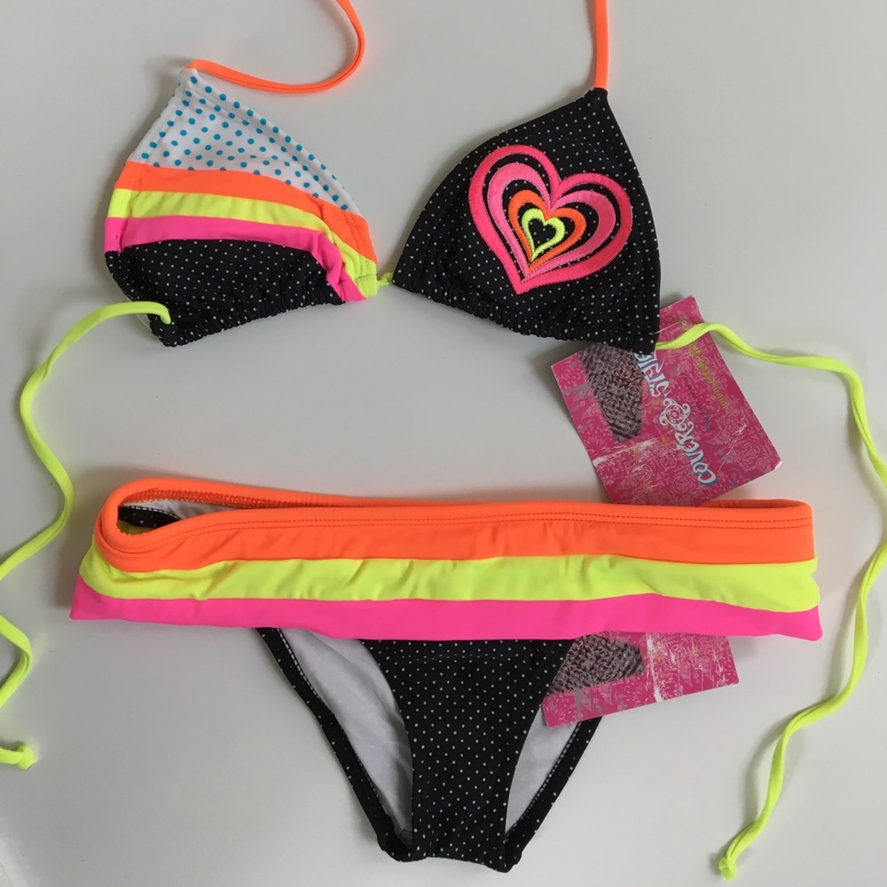 MAKE OFFER! Neon triangle bikini by Cover Style Sz Small